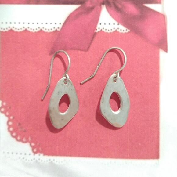 Israel 925 Sterling Silver Brutalist Dangle Drop Earrings Hook Signed Lot - Picture 3 of 9